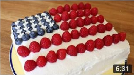 Fourth of July American Flag Cake